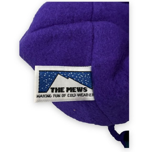 The Mews Beanie Purple Black Knit Wool Apres Ski‎ Pom Outdoors Hiking - Picture 3 of 4